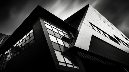 modernism black white building