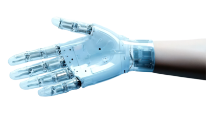 Cybernetic Hand with Exposed Circuits in High-Tech Design Isolate on Transparent Background, cutout, png