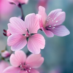 Fototapeta premium Delicate pink blossoms in soft focus