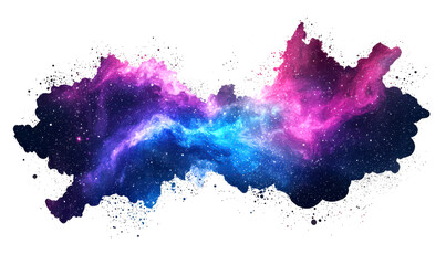 Obraz premium Aurora Borealis Silhouette with Gradient Colors in the Sky Isolate on White Background