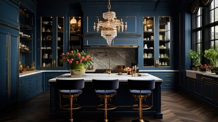 royal blue kitchen cabinets