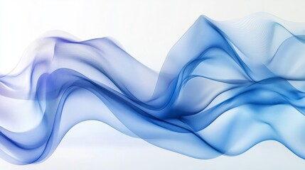 Naklejka premium Abstract blue wave design on a white backdrop, creating a sleek and premium background for banners or posters