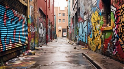 Fototapeta premium brick alley wall