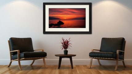 sunlake landscape wooden frame with mat