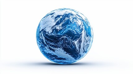 Abstract Blue Digital Earth Globe on White Background