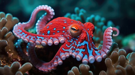 coral camouflage red