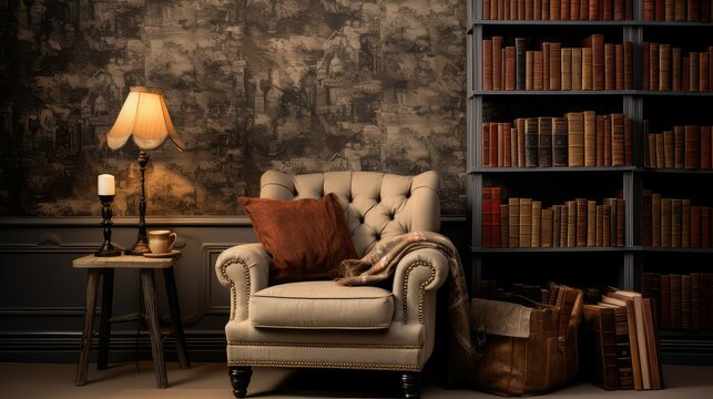 bookshelves wall in a house