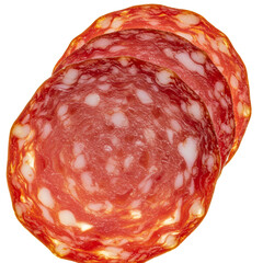 Slices of sausage and salami perfect for sandwiches and charcuterie boards.
