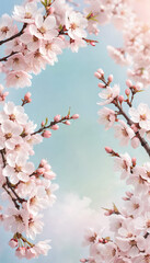 Soft Pastel Background with Delicate Pink Flowers
