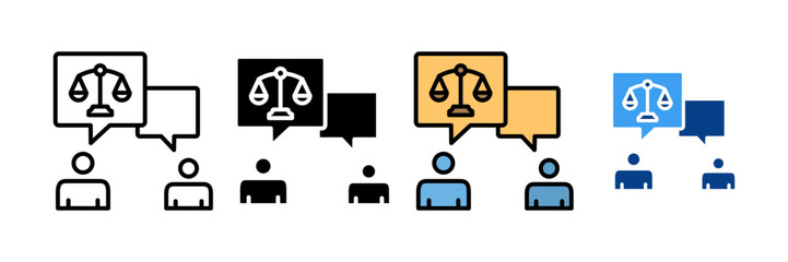 Legal Mediation Icon Set Multiple Style Collection