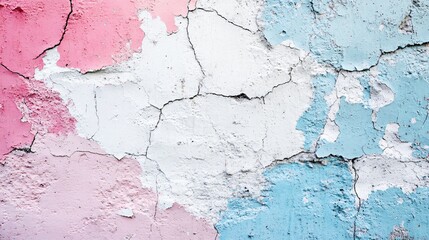 Obraz premium Professional Image of a Cracked Concrete Wall Painted and Weathered in Pink for Design Projects