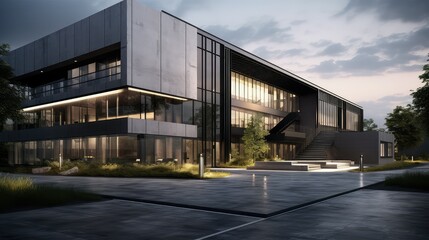 Fototapeta premium sleek industrial office building