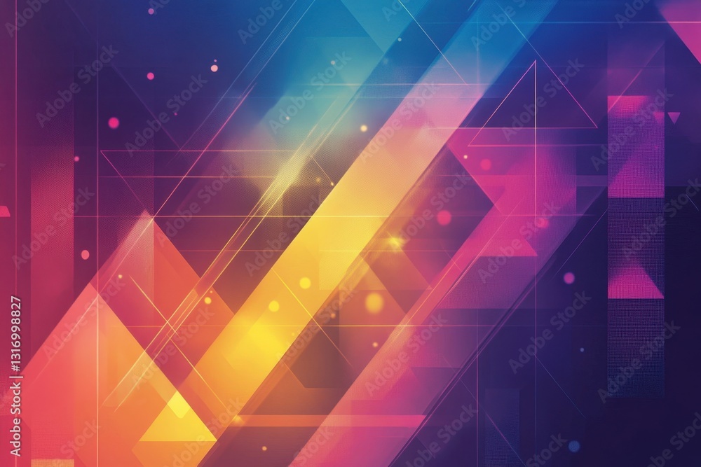 Poster geometric abstract background. abstract geometric background featuring vibrant, colorful triangles a
