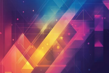 Obraz premium Geometric Abstract Background. Abstract geometric background featuring vibrant, colorful triangles arranged in a dynamic pattern.