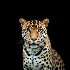 Fototapeta premium leopard in front of white background