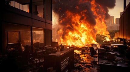 inferno office building fire