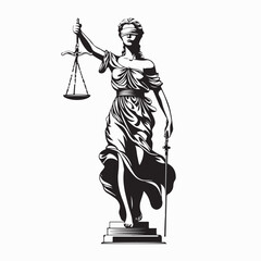 Lady Justice Vector Design Images. Statue of Justice symbol, legal law image vector.