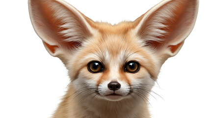 Obraz premium Close Up of a Tan Fox with Large Ears Against White