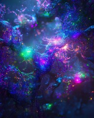 Fototapeta premium Colorful Abstract Digital Art with Vivid Swirls and Light Effects