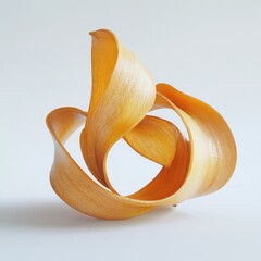 Abstract sculptural form, warm golden tones, organic shapes