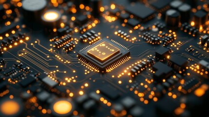 Obraz premium Designing high fidelity circuit boards with ai-powered neural networks in innovative technology environments