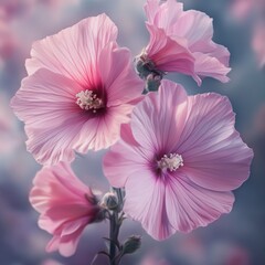 Fototapeta premium Delicate pink flowers in soft focus (5)