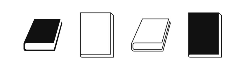 Book silhouette and icon. Education symbol. Editable line. Vector illustration