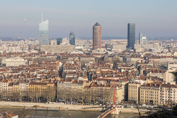 panorama de la ville de Lyon dans le Rhône en France