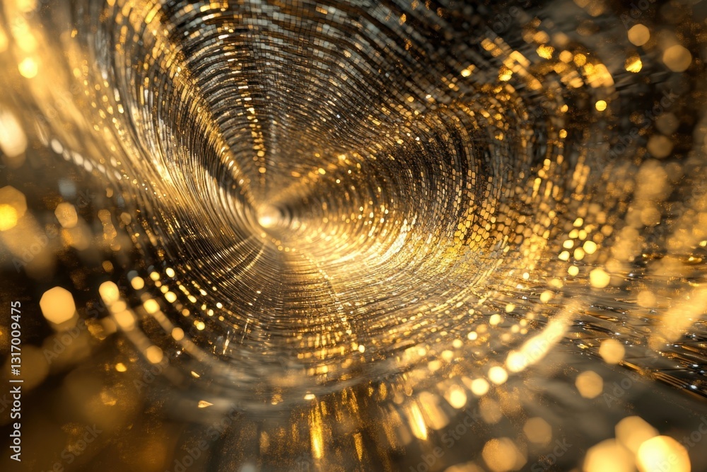 Poster golden sparkle abstract background . golden waves gracefully undulate against a stark black backgrou