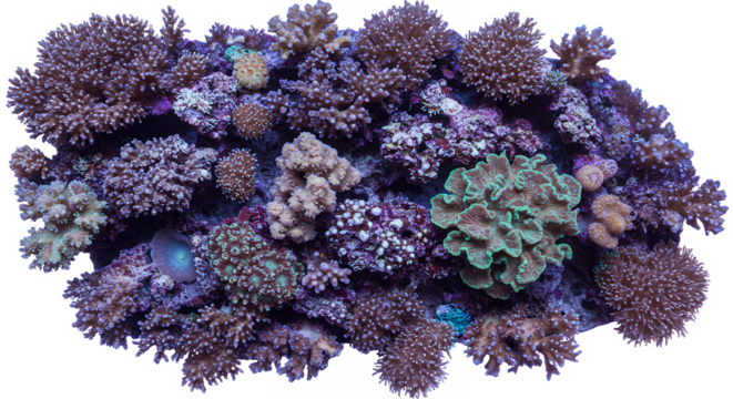Coral Reef Display with Vibrant Colors and Intricate Marine Life