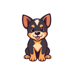 Adorable Cute 2D Puppy Illustration