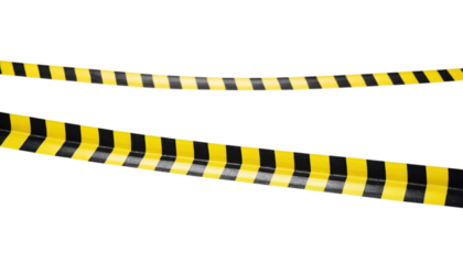 Horizontal black and yellow caution tape image