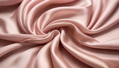 Luxurious Blush Pink Silk Fabric Draped In Soft, Swirling Folds, Creating A Sense Of Elegance And Sophistication With Smooth, Subtle Texture