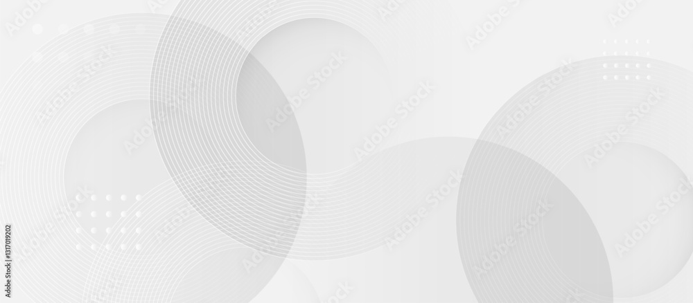 Poster Minimalist White Abstract Background with Circular Patterns