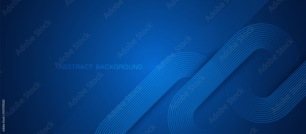 Poster Modern Blue Abstract Background with Curved Line