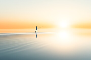 Peaceful Sunset Fishing Scene