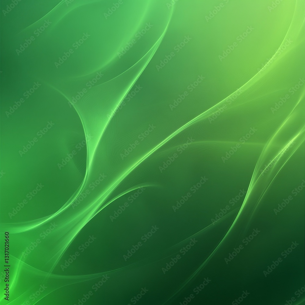 Aufkleber abstract emerald green wavy lines: a serene and modern background with flowing light for digital art