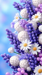 Lavender and chamomile flowers create soothing and vibrant floral arrangement, perfect for adding touch of nature beauty