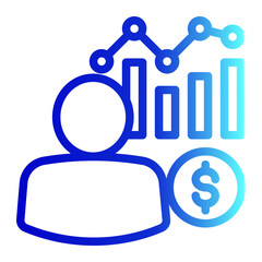 Obraz premium Growth Mindset Icon - Line Gradient - Business Value Themes 