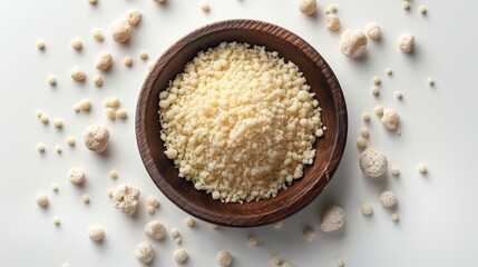 Active Dry Yeast Isolated on White Background with Minimalistic Perfect Focus