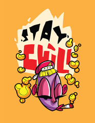 Chill and Relaxed Graphic Tee Artwork Trendy Casual Wear Illustration for T-Shirts