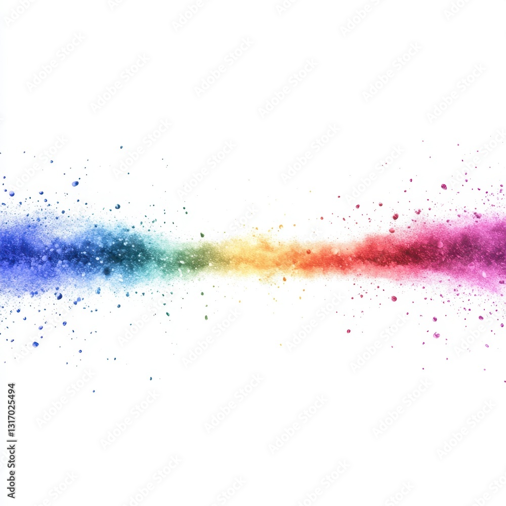 Aufkleber vibrant rainbow powder explosion against a clean white backdrop creating a dynamic and colorful abst