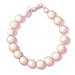 Obraz premium Elegant Pearl Necklace Illustration: Classic Beauty and Style for Jewelry Designs and Fashion Concepts