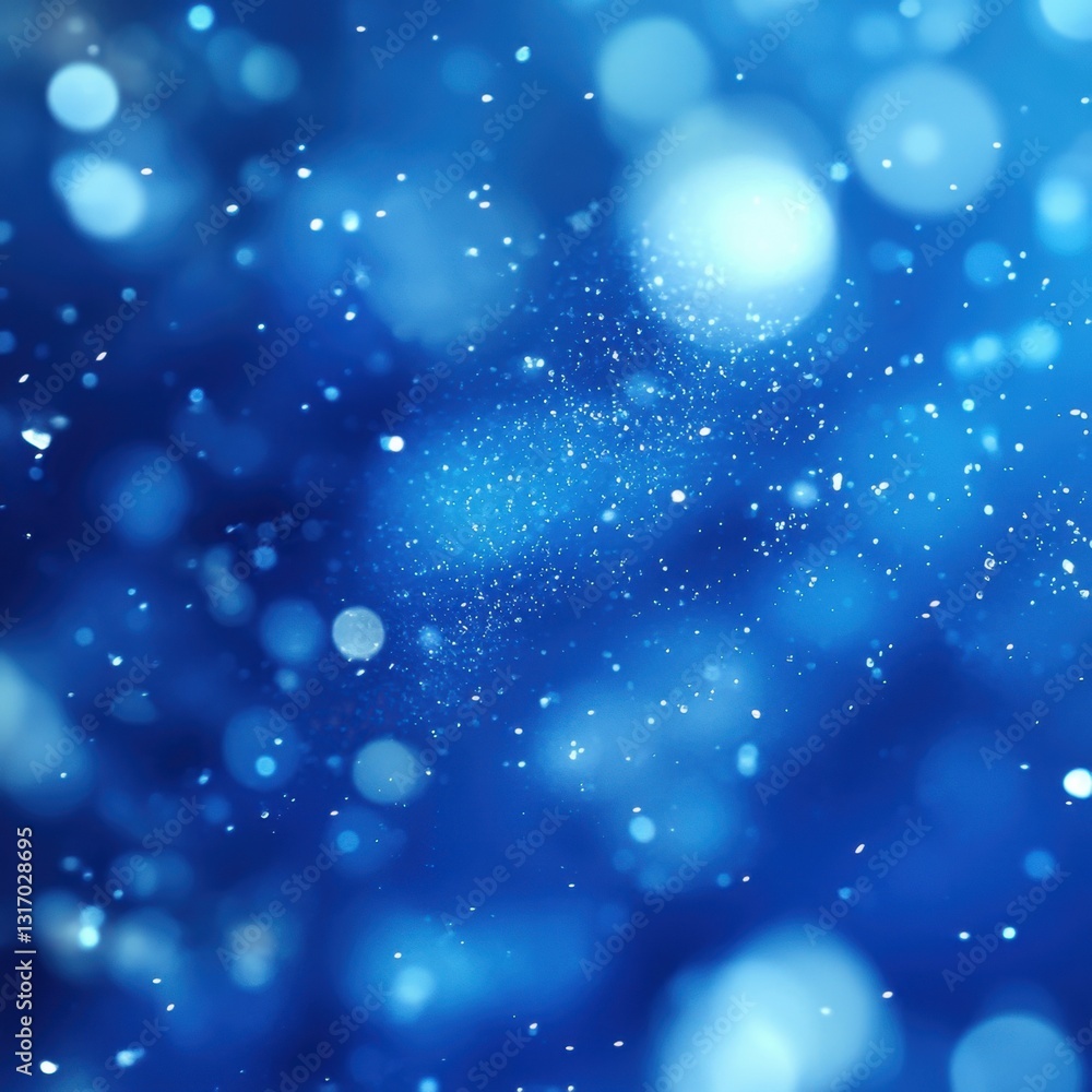 Aufkleber captivating blue bokeh background with shimmering light particles creating a magical and dreamy atmo