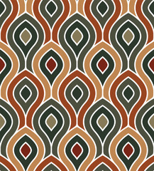 Traditional geometric asian motif with concentric colorful ovals and ogivals. Contemporary ethnic style. Abstract vector illustration for textile, cover, wallpaper, and wrapping.