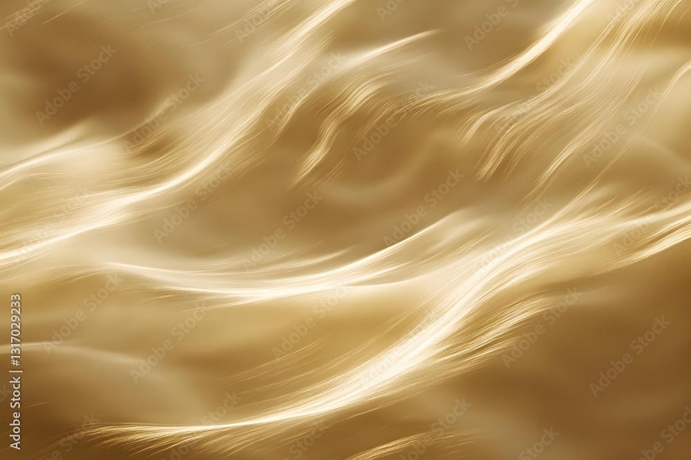 Aufkleber abstract golden waves flowing smoothly, creating a serene atmosphere with soft light reflections