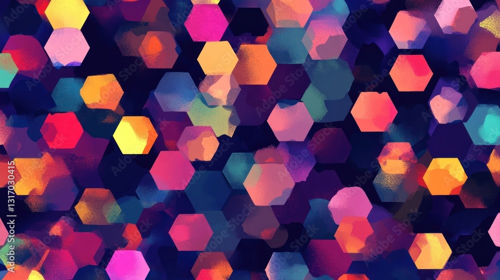 Poster abstract colorful hexagon pattern background.