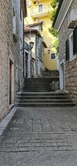 Obraz premium Tight street in old town in Montenegro