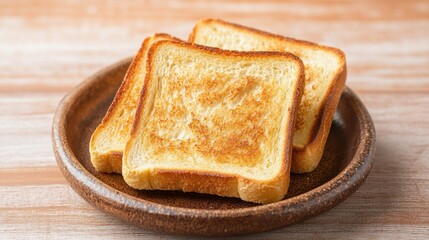 Fototapeta premium Diarrhea Concept, Warm Rustic Toast on a Plate Perfect for a Cozy Breakfast or Brunch Setting