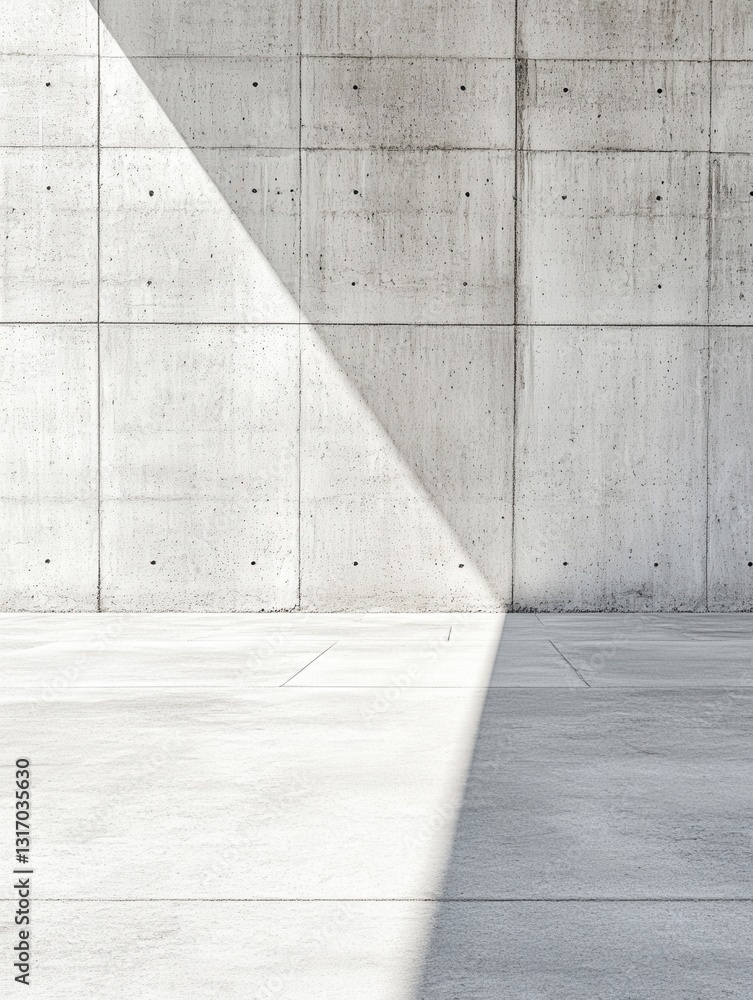 Poster concrete wall and floor with light and shadow creating a minimalist and modern architectural space f